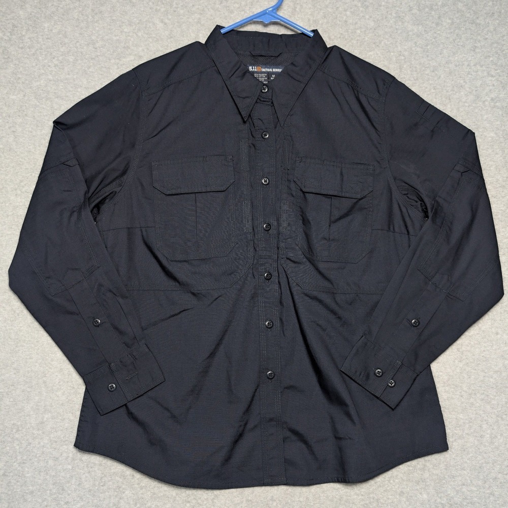 5.11 Tactical Series Ripstop Shirt Womens Medium Vented Navy Blue‎ Long Sleeve